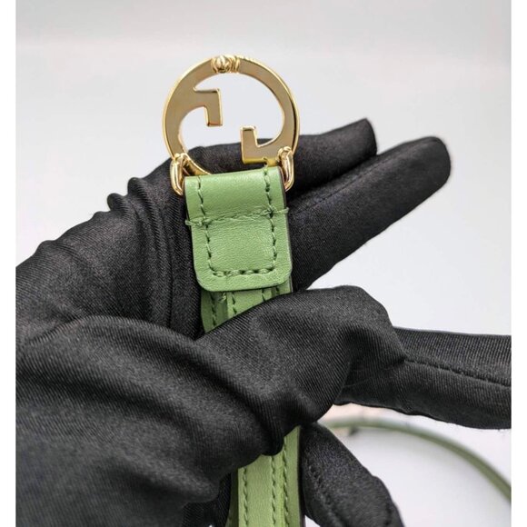Gucci Women’s Blondie Ciny Interlocking Buckle Leather Belt Green 85cm 723073 - Picture 5 of 8
